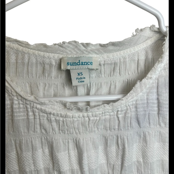 Sundance "Cloud Nine" White Textured Boho Blouse Size XS - Picture 3 of 5